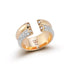 Thoby Diamond Edge 2 Row Tubular Ring Fashion Ring - 2